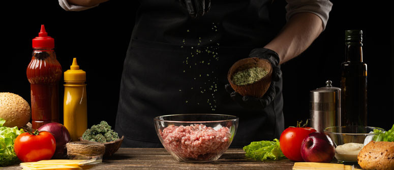 Cannabis-Burger Rezept. Breiteres Fleisch!